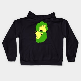 Broccoli Cutout Artwork - Warhol Vegetables (Vegetarian or Vegan Idea) Kids Hoodie